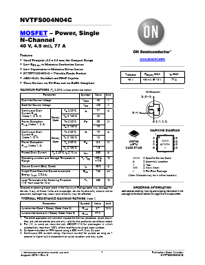 NVTFS004N04C Datasheet PDF ON Semiconductor