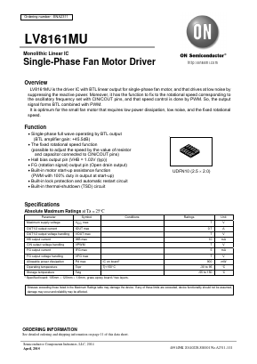LV8161MUTAG Datasheet PDF ON Semiconductor