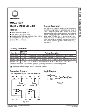 MM74HC32SJ Datasheet PDF ON Semiconductor
