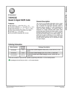 74VHC02MTC Datasheet PDF ON Semiconductor