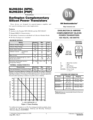 MJH6287G Datasheet PDF ON Semiconductor