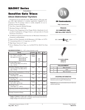 MAC997B6RL1 Datasheet PDF ON Semiconductor