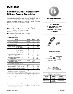 MJE13003 Datasheet PDF ON Semiconductor