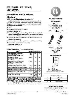 Z0103MAG Datasheet PDF ON Semiconductor