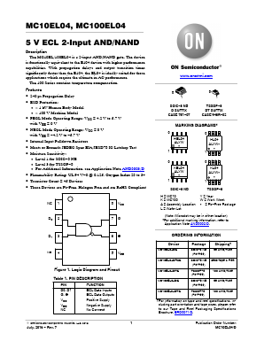 MC100EL04DG Datasheet PDF ON Semiconductor