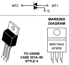 MAC16DG Datasheet PDF ON Semiconductor