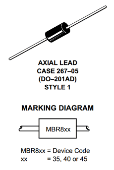 MBR835 Datasheet PDF ON Semiconductor