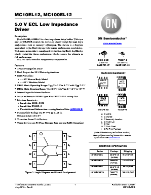 MC100EL12DTG Datasheet PDF ON Semiconductor