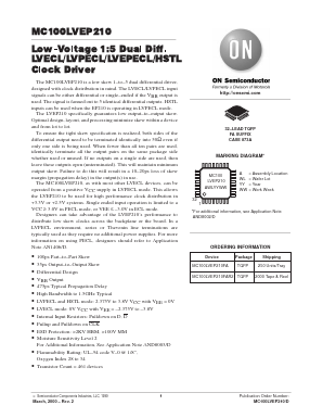 MC100LVEP210FAR2 Datasheet PDF ON Semiconductor