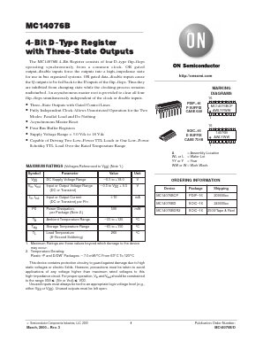 MC14076BDR2 Datasheet PDF ON Semiconductor