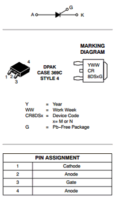 MCR8DSNT4 Datasheet PDF ON Semiconductor