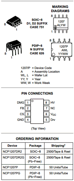 NCP1207DR2 Datasheet PDF ON Semiconductor