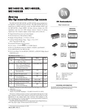MC14053BDT Datasheet PDF ON Semiconductor