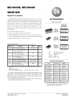 MC14043BD Datasheet PDF ON Semiconductor