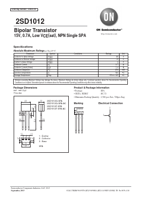 D1012 Datasheet PDF ON Semiconductor