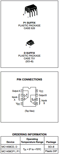 MC1458D Datasheet PDF ON Semiconductor
