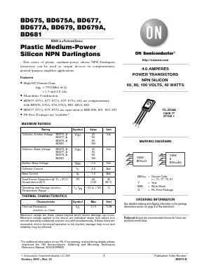 BD675G Datasheet PDF ON Semiconductor