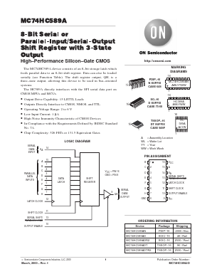 MC74HC589AD Datasheet PDF ON Semiconductor