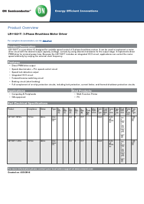 LB11921T-MPB-E Datasheet PDF ON Semiconductor