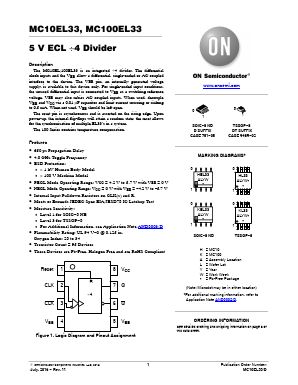MC100EL33DTG Datasheet PDF ON Semiconductor