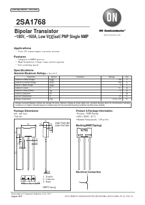 2SA1768S-AN Datasheet PDF ON Semiconductor