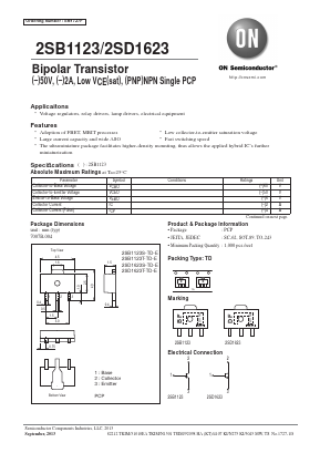 2SD1623 Datasheet PDF ON Semiconductor
