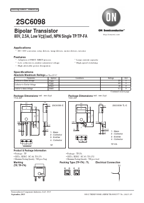2SC6098 Datasheet PDF ON Semiconductor