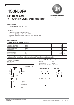 15GN03FA Datasheet PDF ON Semiconductor