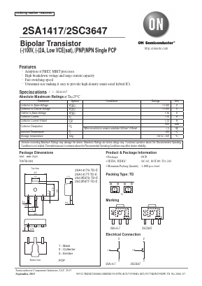 2SA1417 Datasheet PDF ON Semiconductor