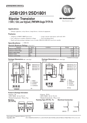 2SB1201T-TL-E Datasheet PDF ON Semiconductor