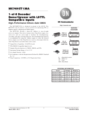 MC74HCT138AFL1 Datasheet PDF ON Semiconductor