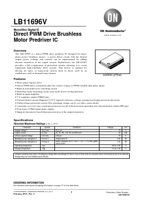 LB11696V-TRM-E Datasheet PDF ON Semiconductor