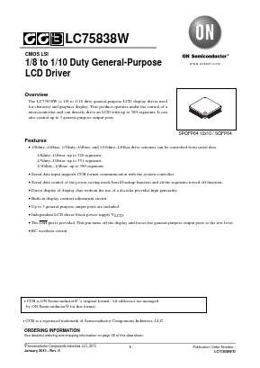 LC75838WS-E Datasheet PDF ON Semiconductor