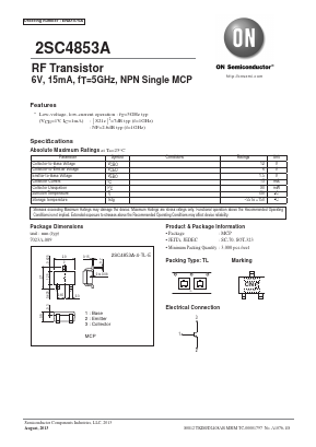 2SC4853A Datasheet PDF ON Semiconductor