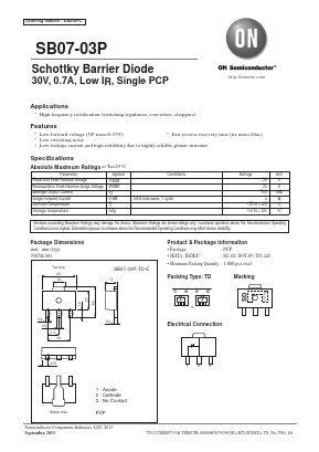 SB07-03P Datasheet PDF ON Semiconductor