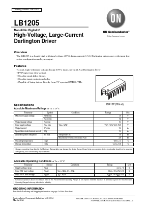 LB1205 Datasheet PDF ON Semiconductor