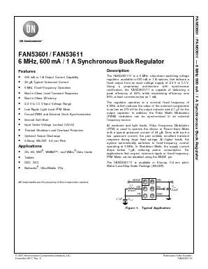 FAN53601 Datasheet PDF ON Semiconductor