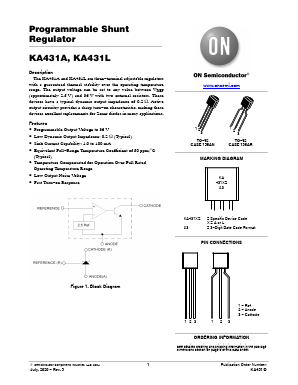 KA431L Datasheet PDF ON Semiconductor