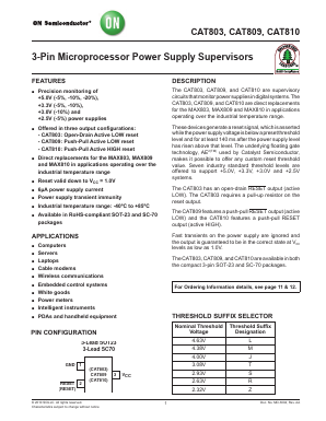 CAT803LTBI-GT3 Datasheet PDF ON Semiconductor