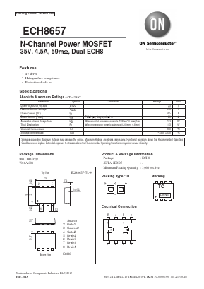 ECH8657 Datasheet PDF ON Semiconductor