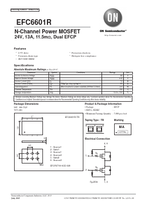 EFC6601R-TR Datasheet PDF ON Semiconductor