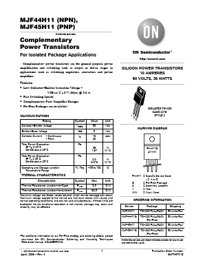 MJF44H11 Datasheet PDF ON Semiconductor