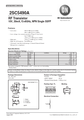 2SC5490A Datasheet PDF ON Semiconductor