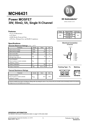 MCH6431 Datasheet PDF ON Semiconductor