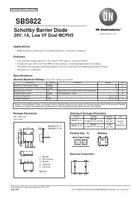 SBS822 Datasheet PDF ON Semiconductor
