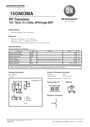 15GN03MA Datasheet PDF ON Semiconductor