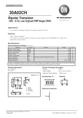30A02CH Datasheet PDF ON Semiconductor