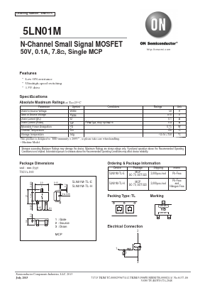 5LN01M-TL-H Datasheet PDF ON Semiconductor