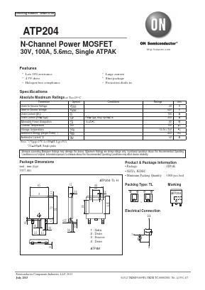 ATP204 Datasheet PDF ON Semiconductor