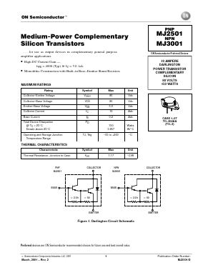 MJ2501 Datasheet PDF ON Semiconductor
